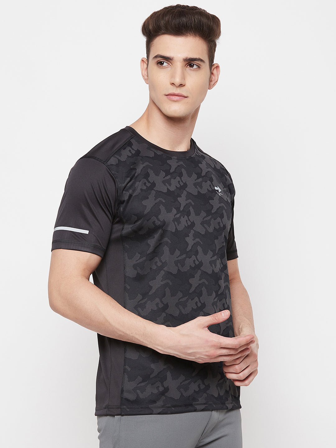 Black Camouflage Half Sleeve T-shirt