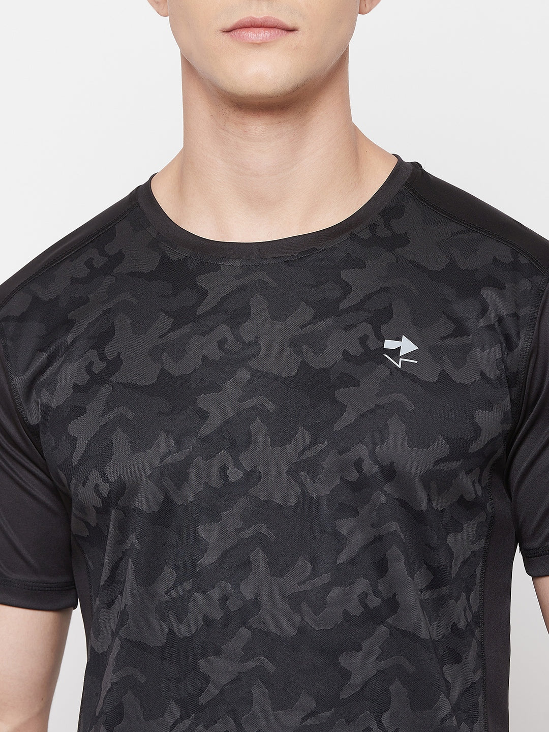 Black Camouflage Half Sleeve T-shirt