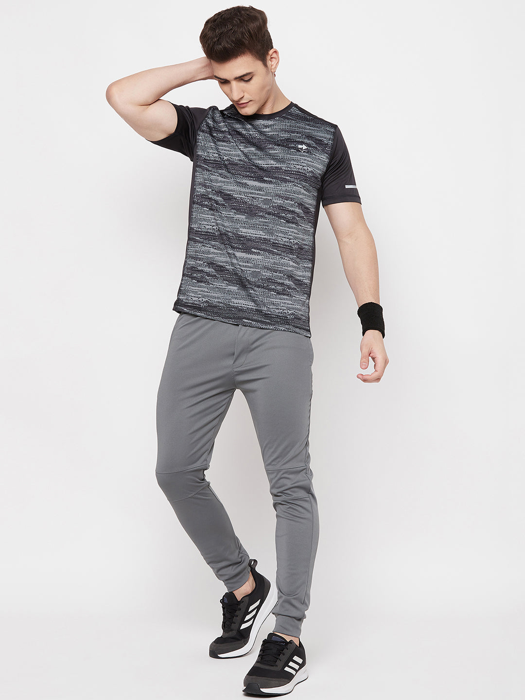 Grey & Black Half Sleeve T-shirt