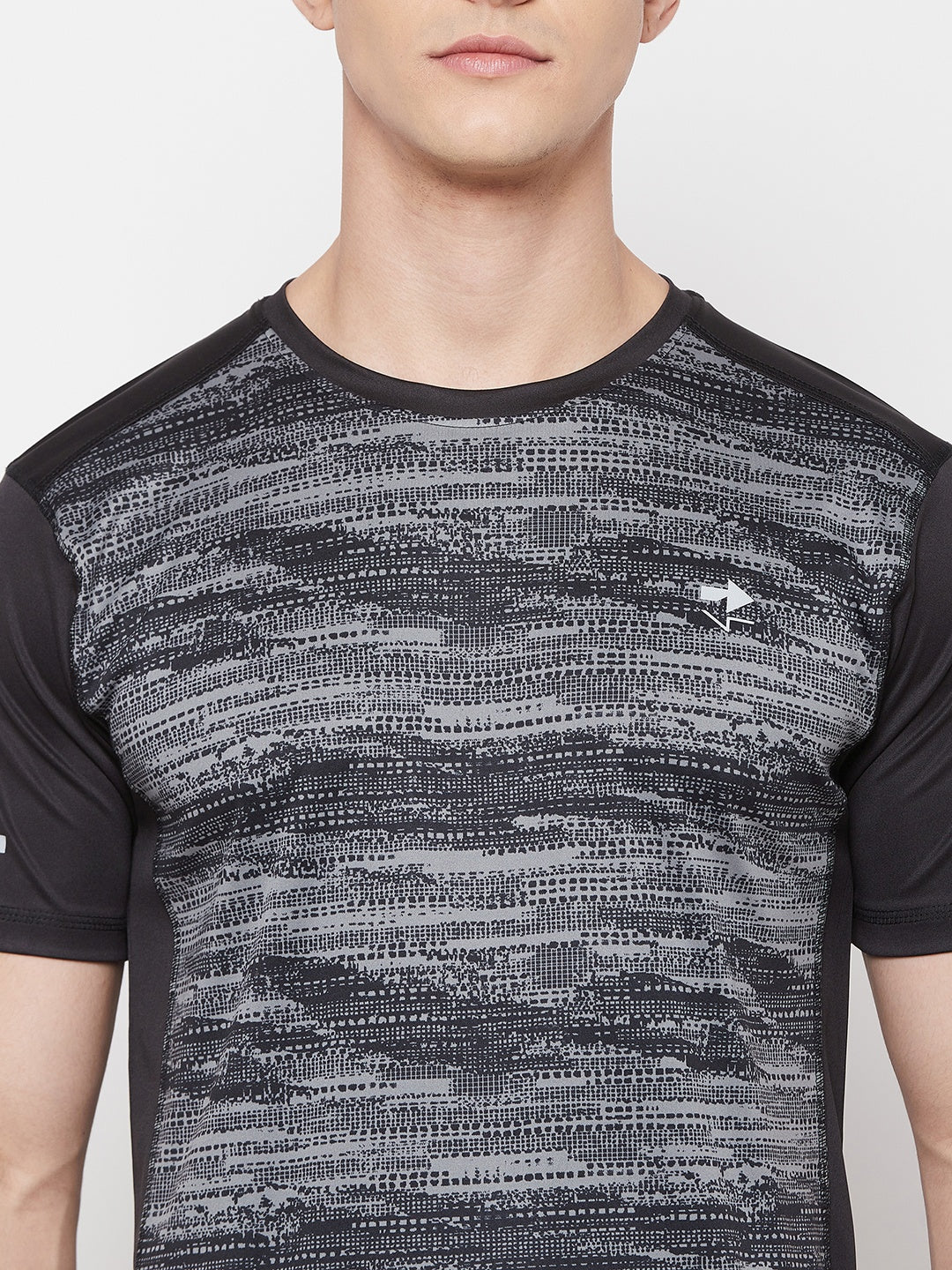 Grey & Black Half Sleeve T-shirt