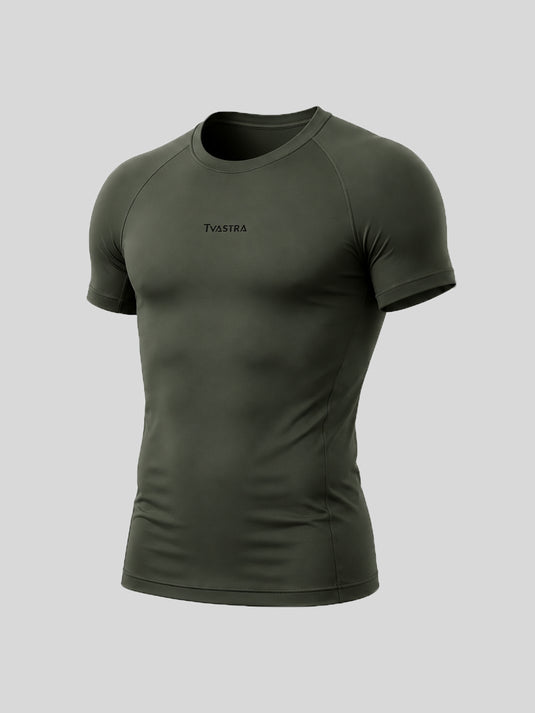 Olive Flux Fit Half Sleeve T-shirt
