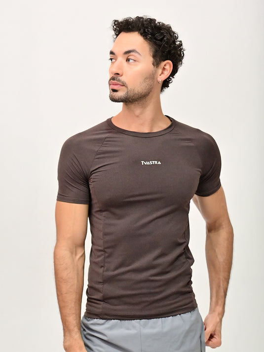 Brown Flux Fit Half Sleeve T-shirt