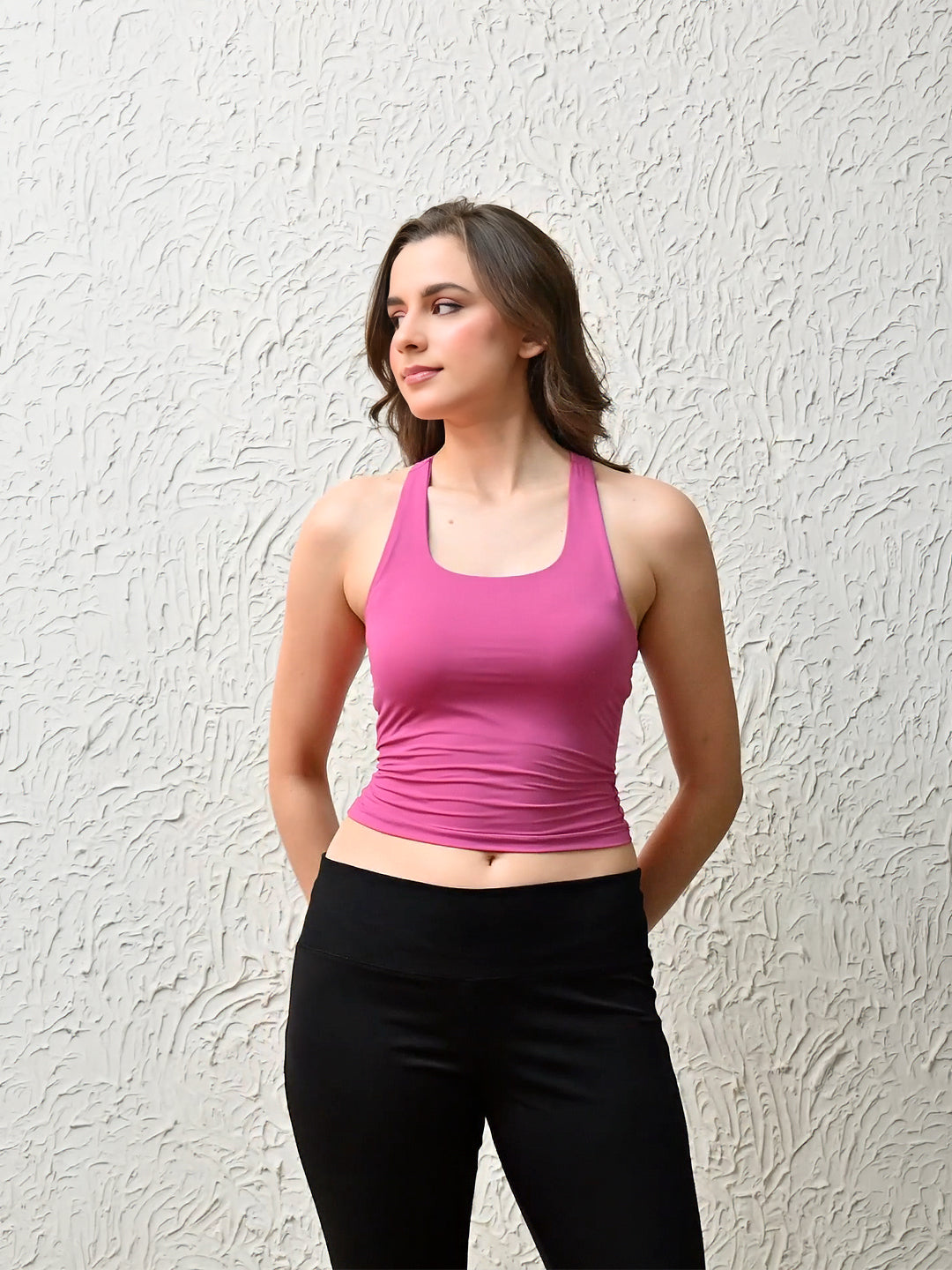 Pink Racer Back Tank Top