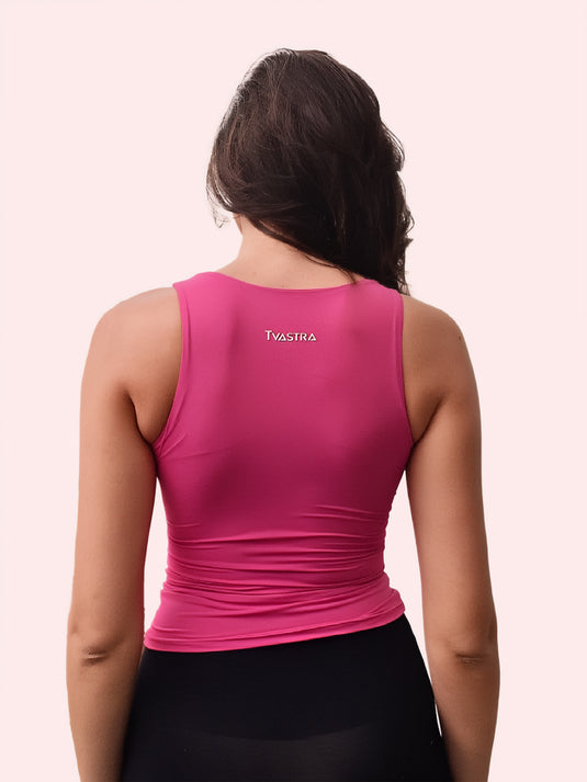 Pink Closed Back Tank Tee