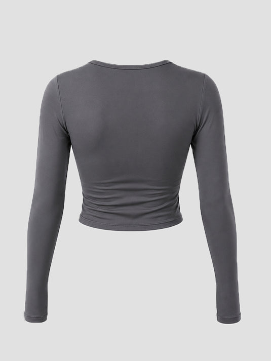 Grey Thumb Hole Full Sleeve T-shirt