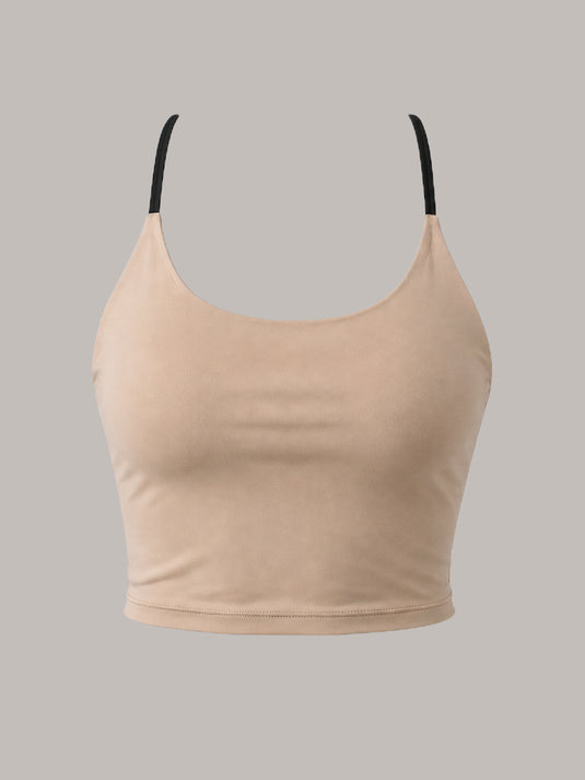 Beige & Black Flux Fit Top
