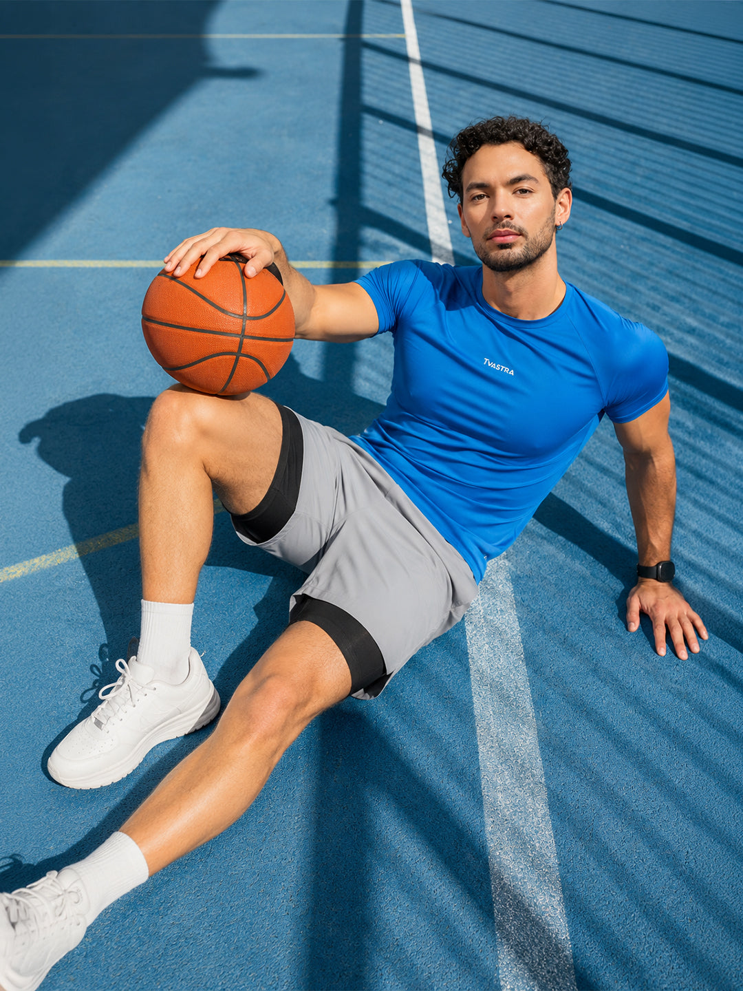 Ocean Blue Flux Fit Half Sleeve T-shirt
