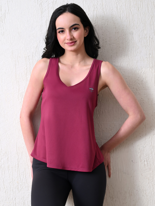 Aubergine Cross Back Tank Top