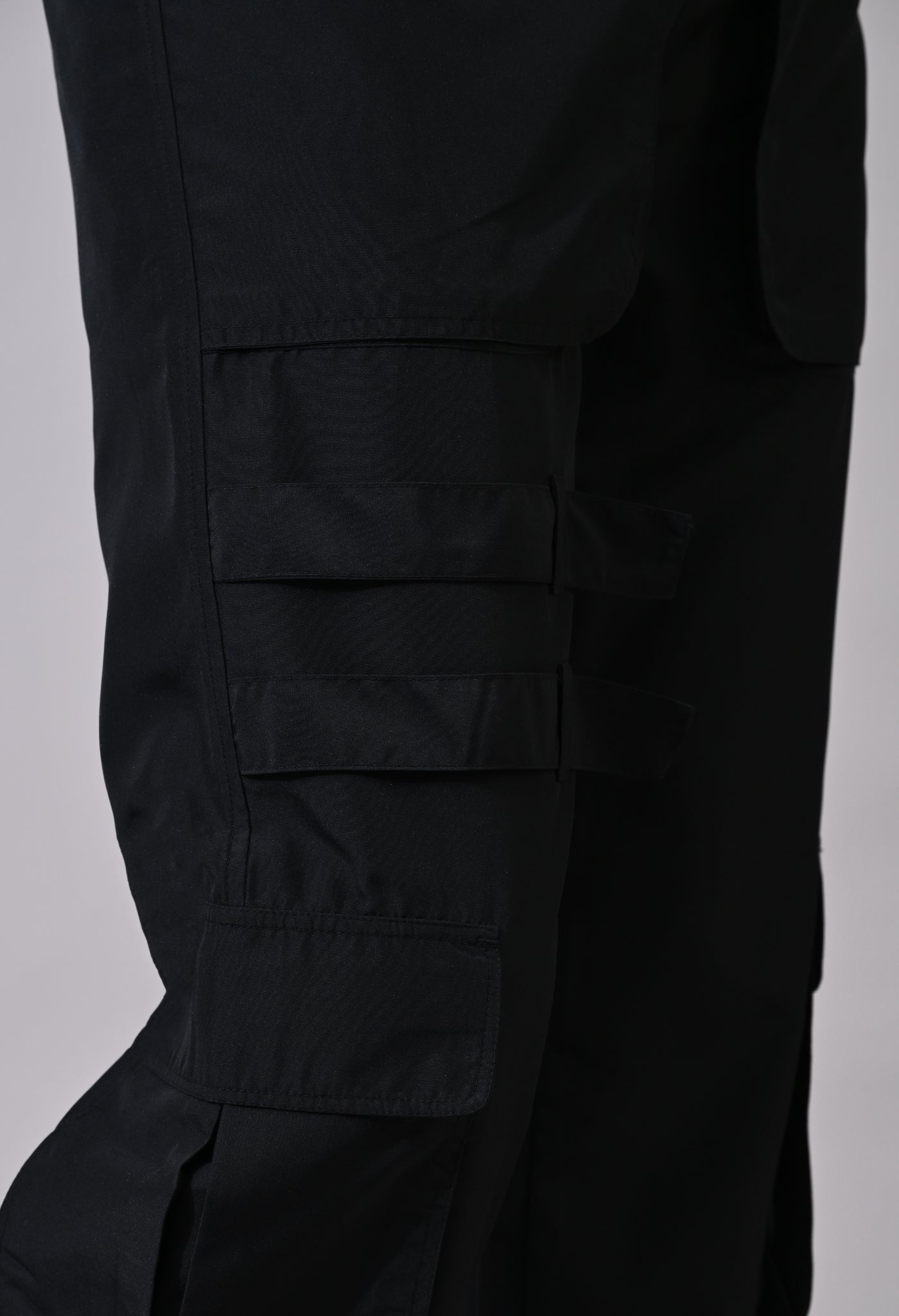 Black Side Flap Cargo Pants
