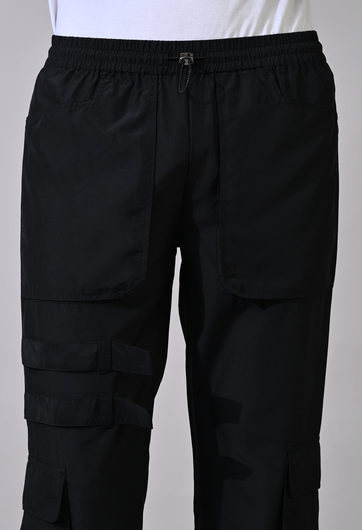 Black Side Flap Cargo Pants