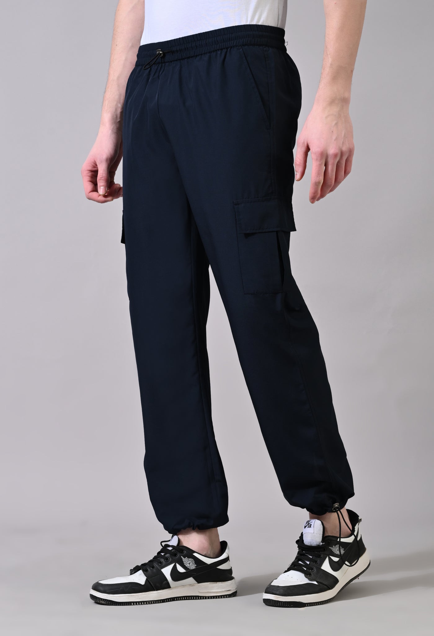 Navy Elasty Cargo Joggers Pants