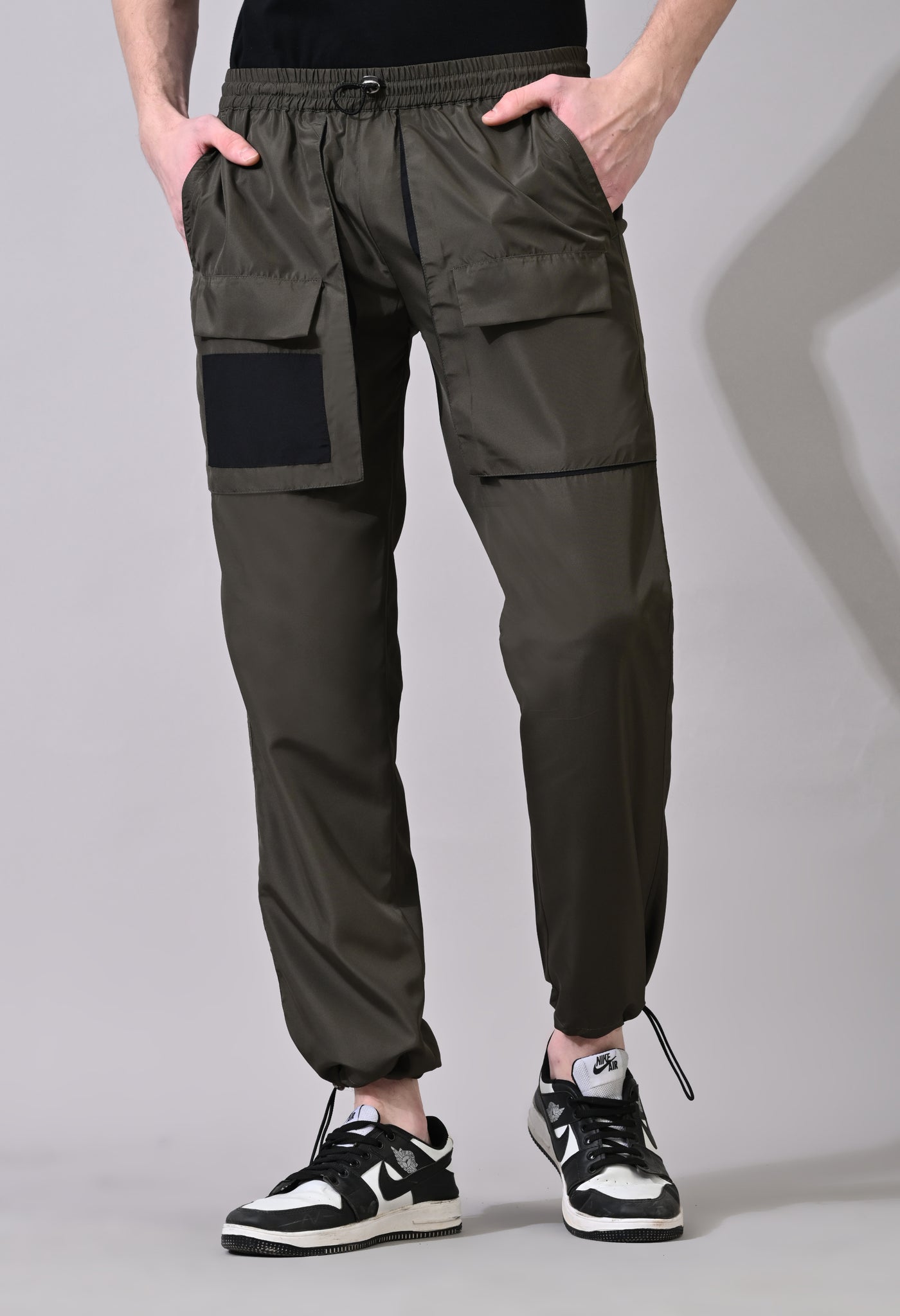 Black Patch Olive Cargo Pants