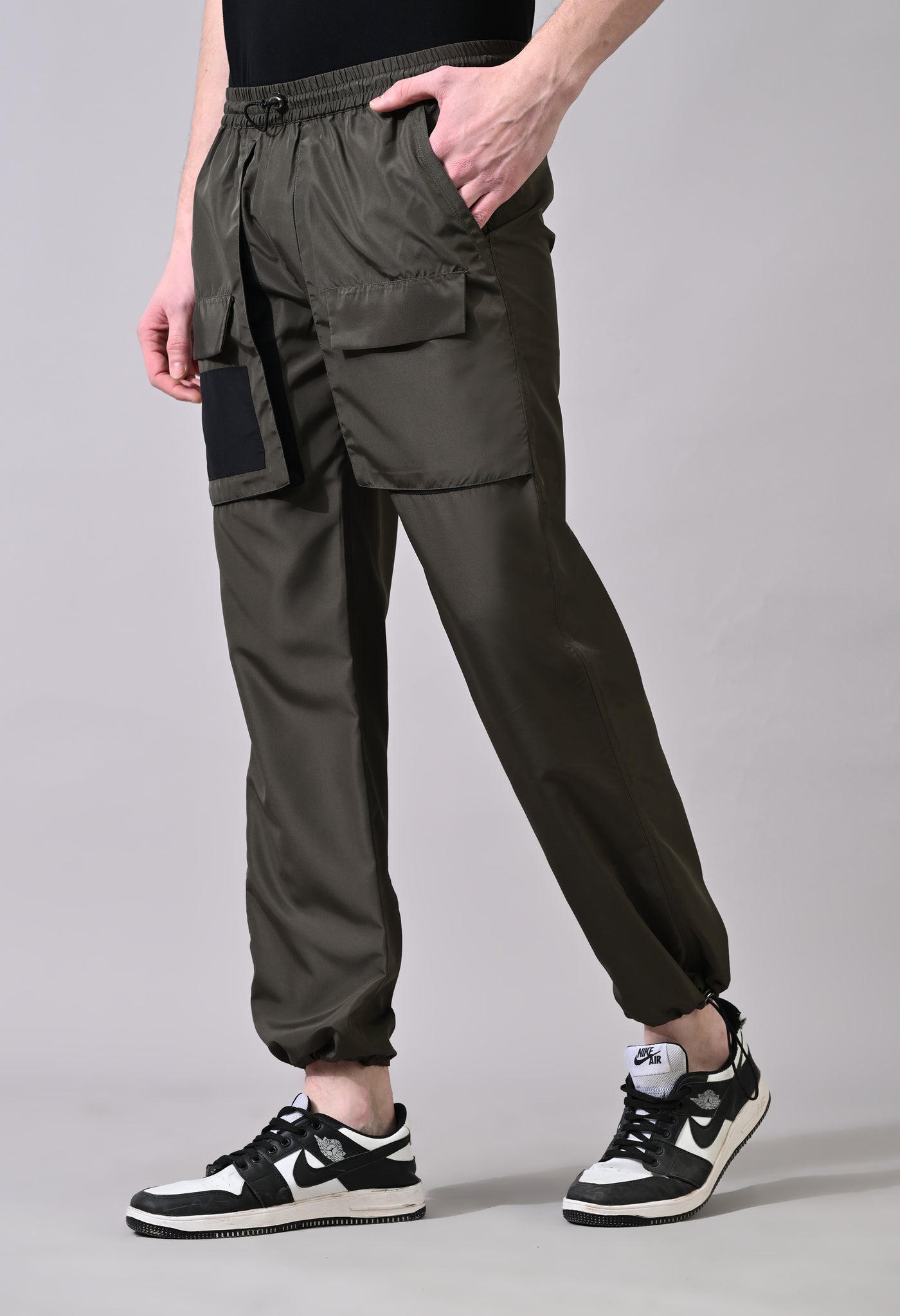 Black Patch Olive Cargo Pants