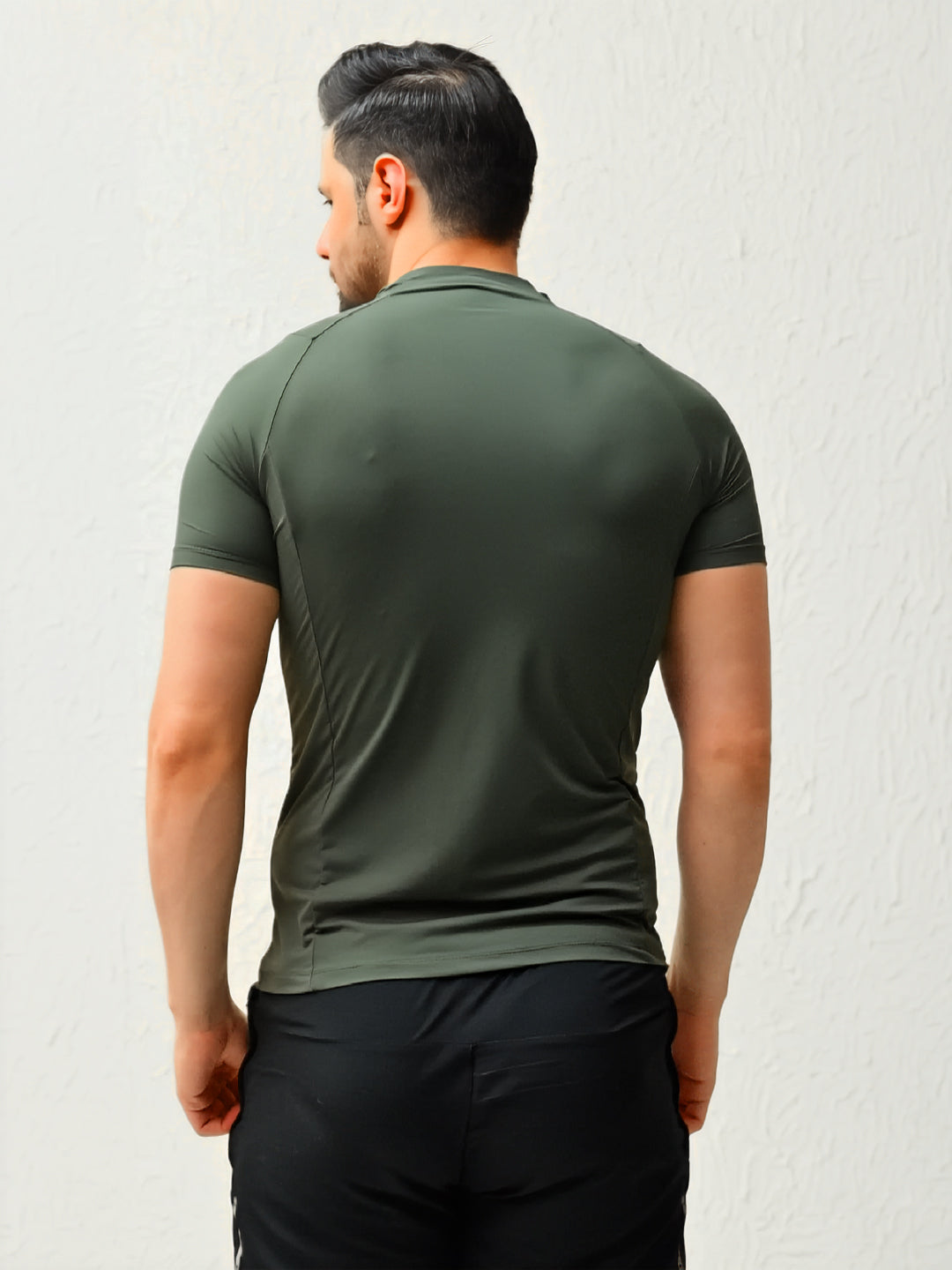 Olive Flux FIt Zipper T-Shirt