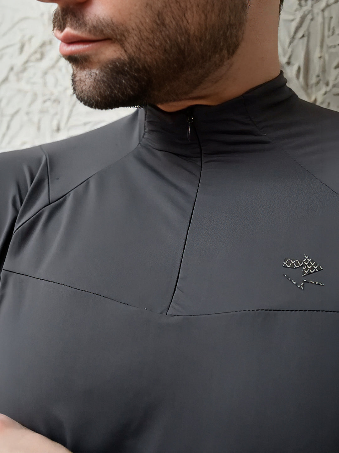 Charcoal Flux Fit Zipper T-Shirt