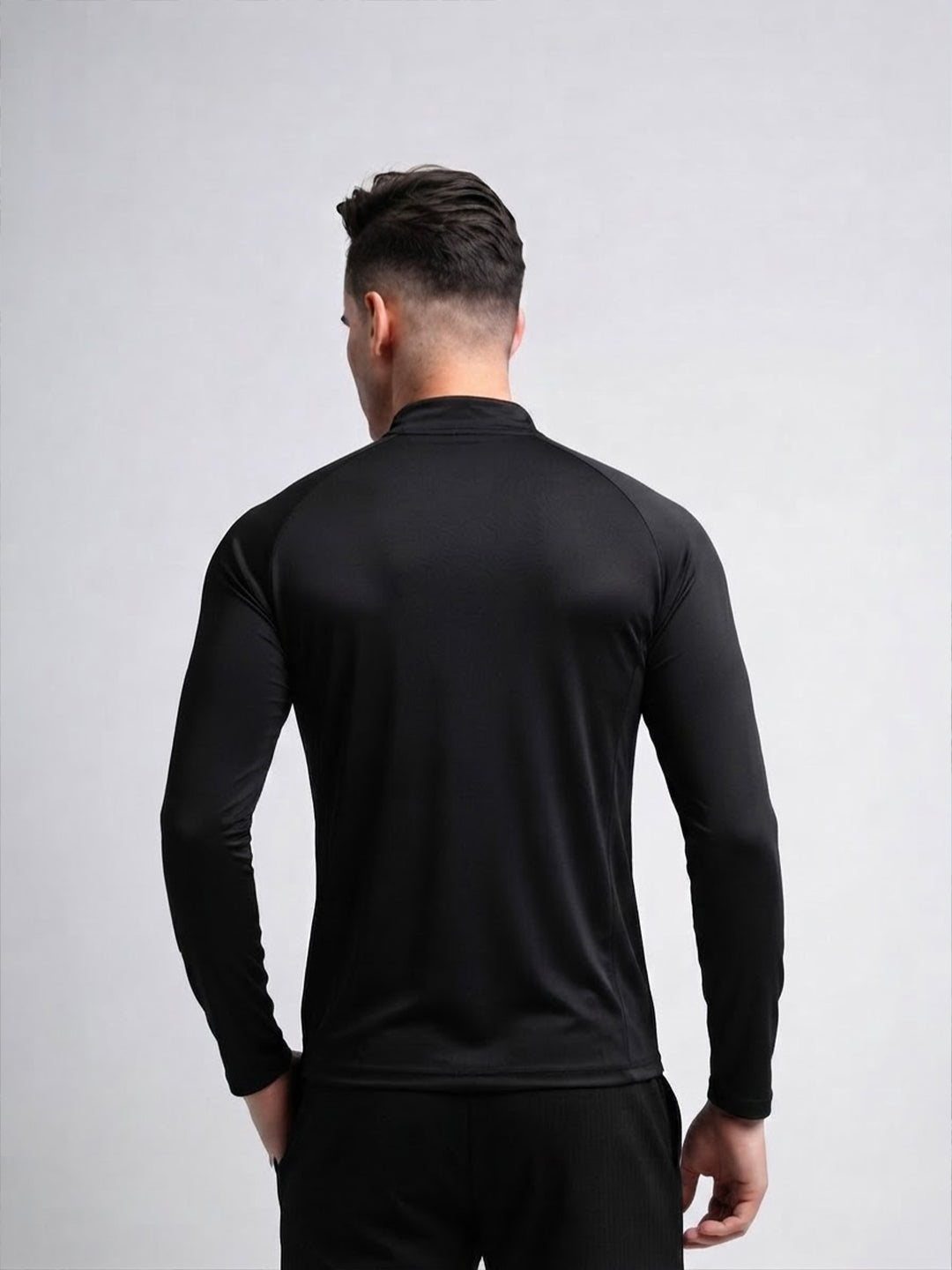 Black Flux Fit Zipper T-Shirt