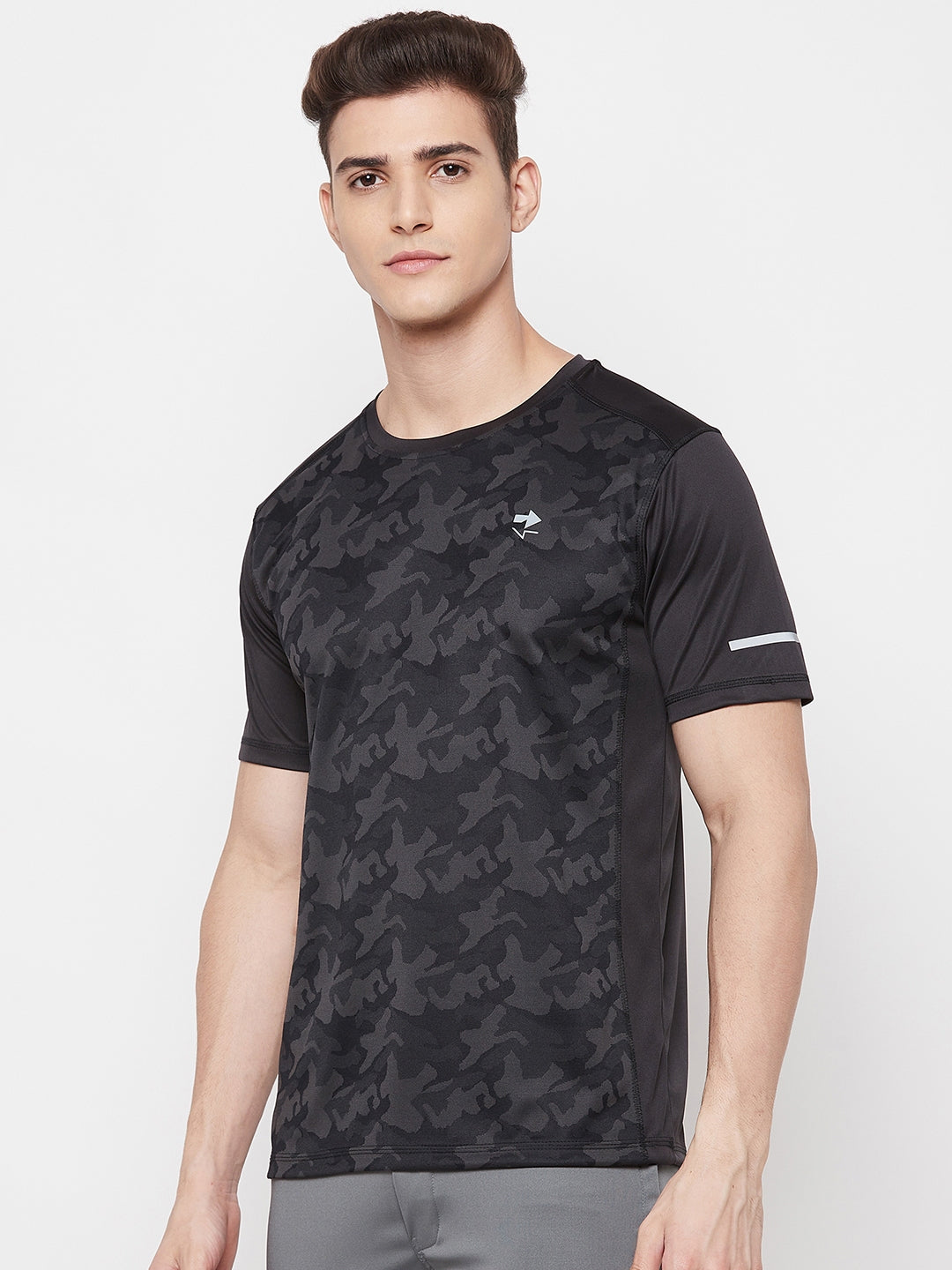 Black Camouflage Half Sleeve T-shirt