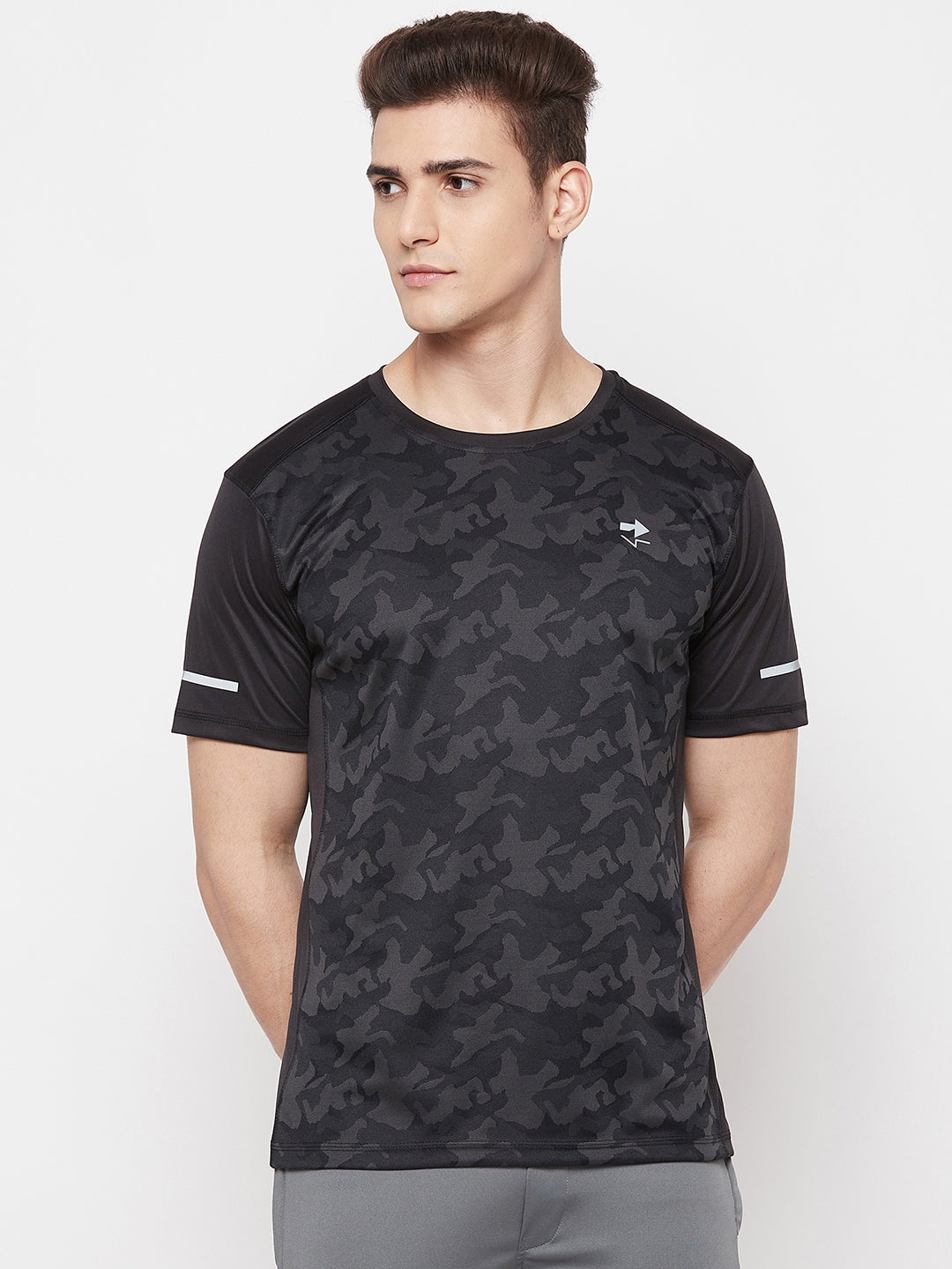 Black Camouflage Half Sleeve T-shirt