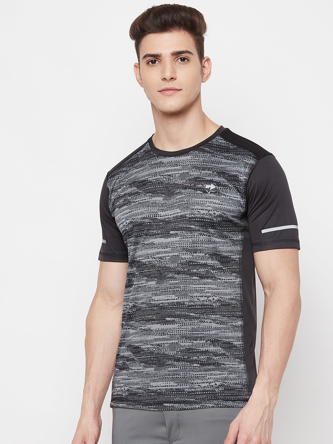 Grey & Black Half Sleeve T-shirt