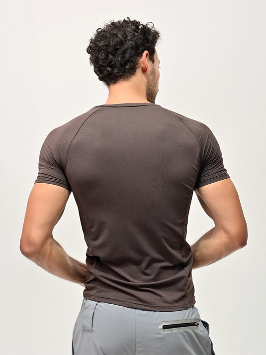 Brown Flux Fit Half Sleeve T-shirt