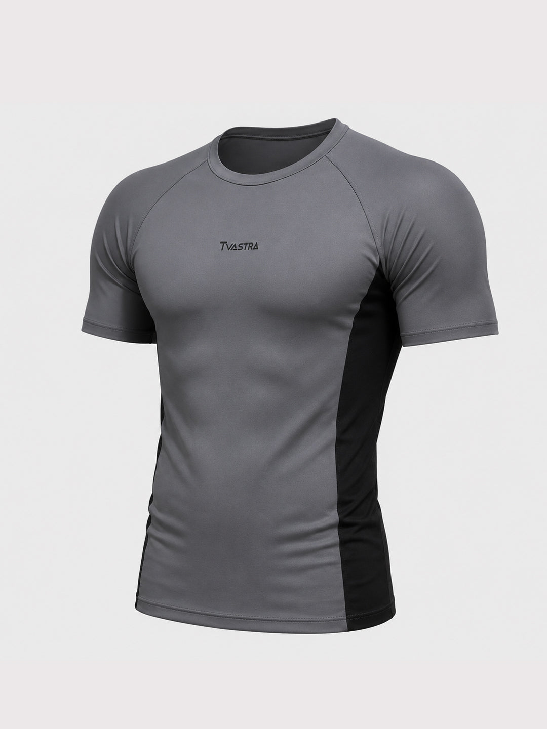Grey & Black Flux Fit Half Sleeve T-shirt
