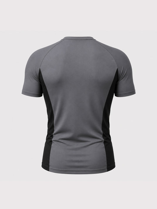 Grey & Black Flux Fit Half Sleeve T-shirt
