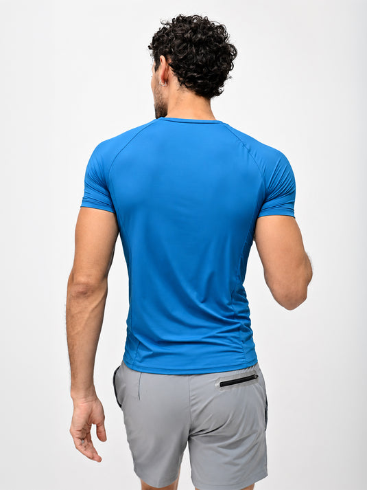 Ocean Blue Flux Fit Half Sleeve T-shirt