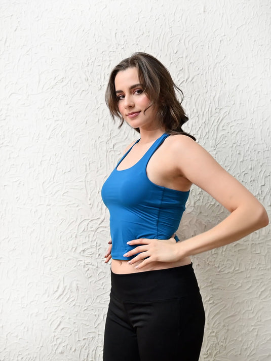 Ocean Blue Racer Back Tank Top