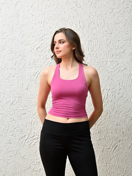 Pink Racer Back Tank Top