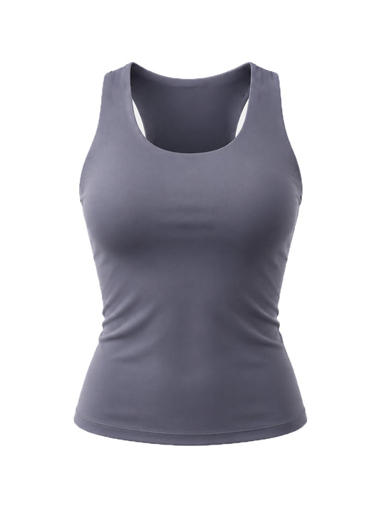 Grey Racer Back Tank Top