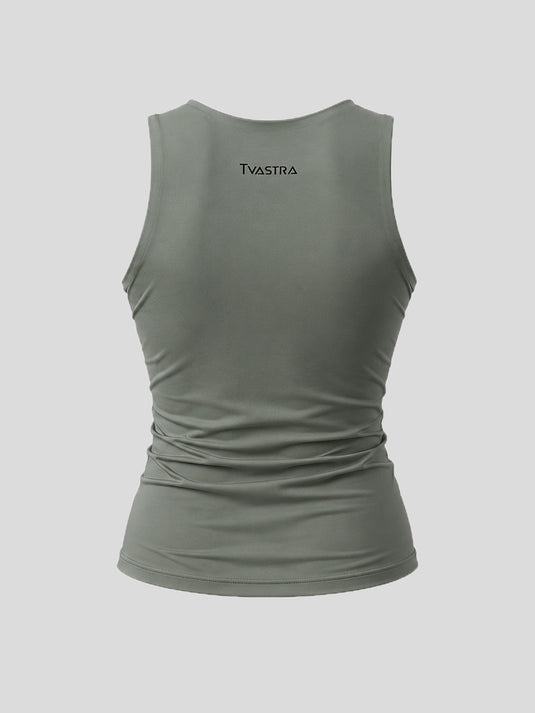 Olive Closed Back Tank Tee
