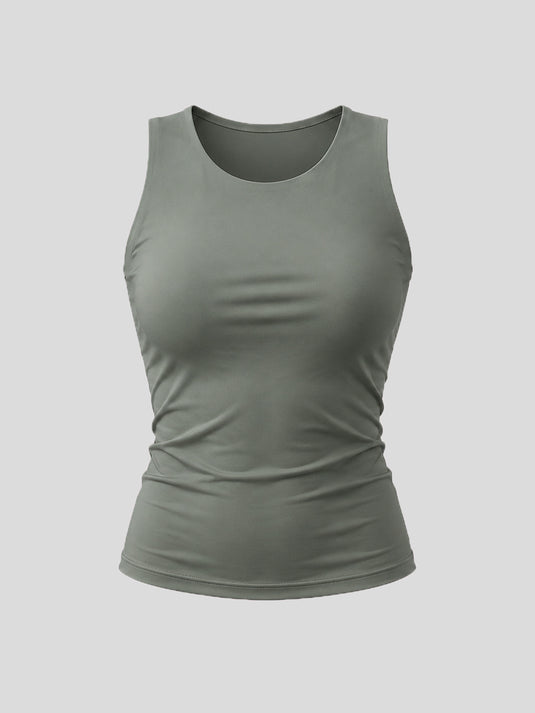 Olive Closed Back Tank Tee