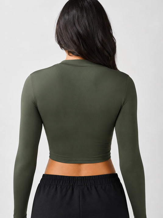 Olive Thumb Hole Full Sleeve T-shirt