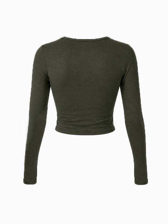 Olive Thumb Hole Full Sleeve T-shirt