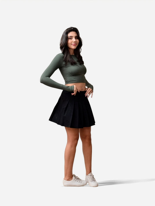 Olive Thumb Hole Full Sleeve T-shirt
