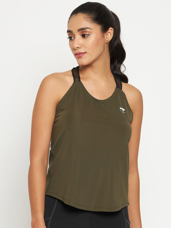 Olive Halter Neck Top | Tvastra Fit