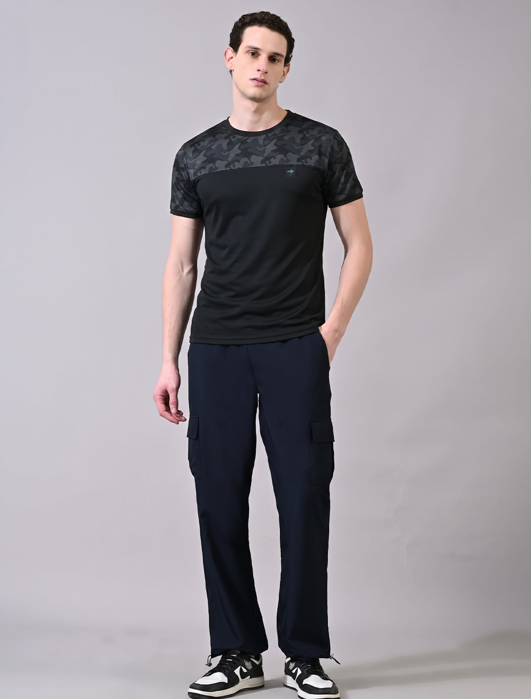 Navy Elasty Cargo Joggers Pants