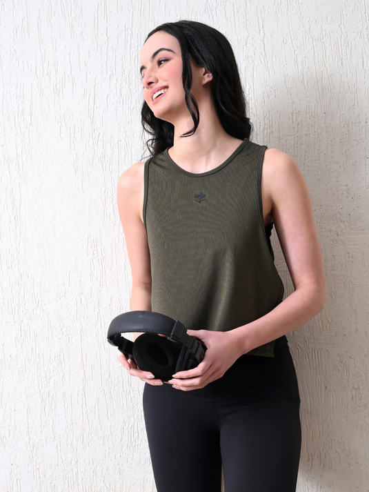 Olive Crop Top
