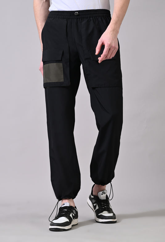 Olive Patch Black Cargo Pants