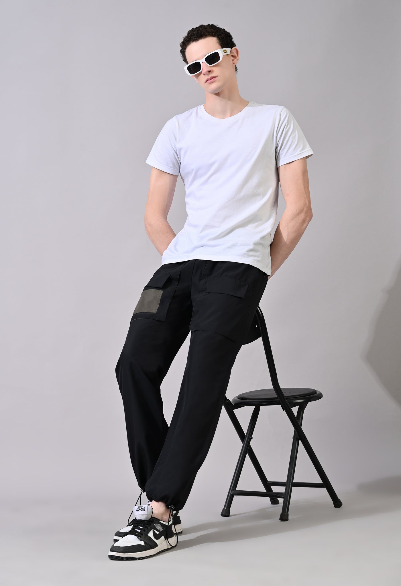Olive Patch Black Cargo Pants