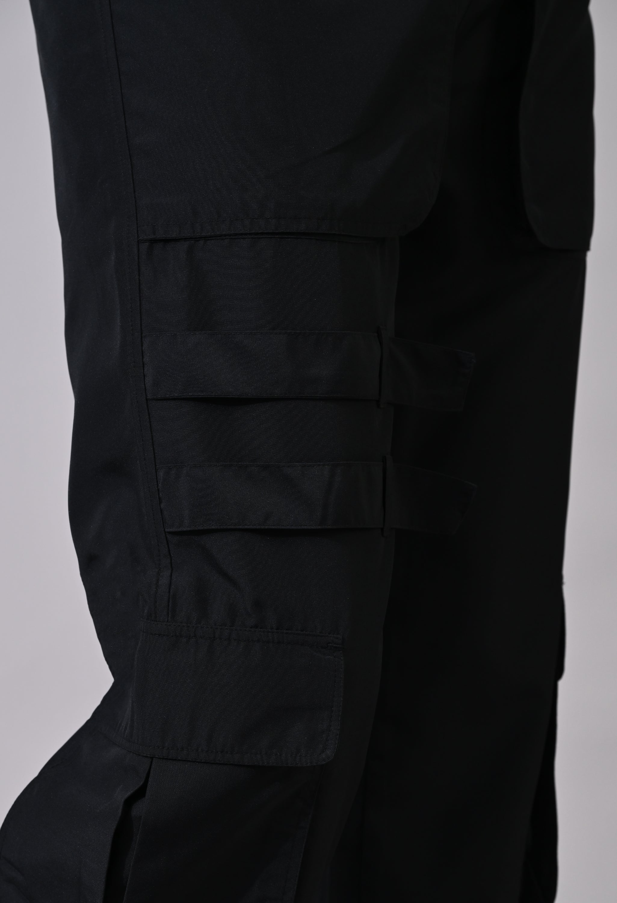 Black Side Flap Cargo Pants