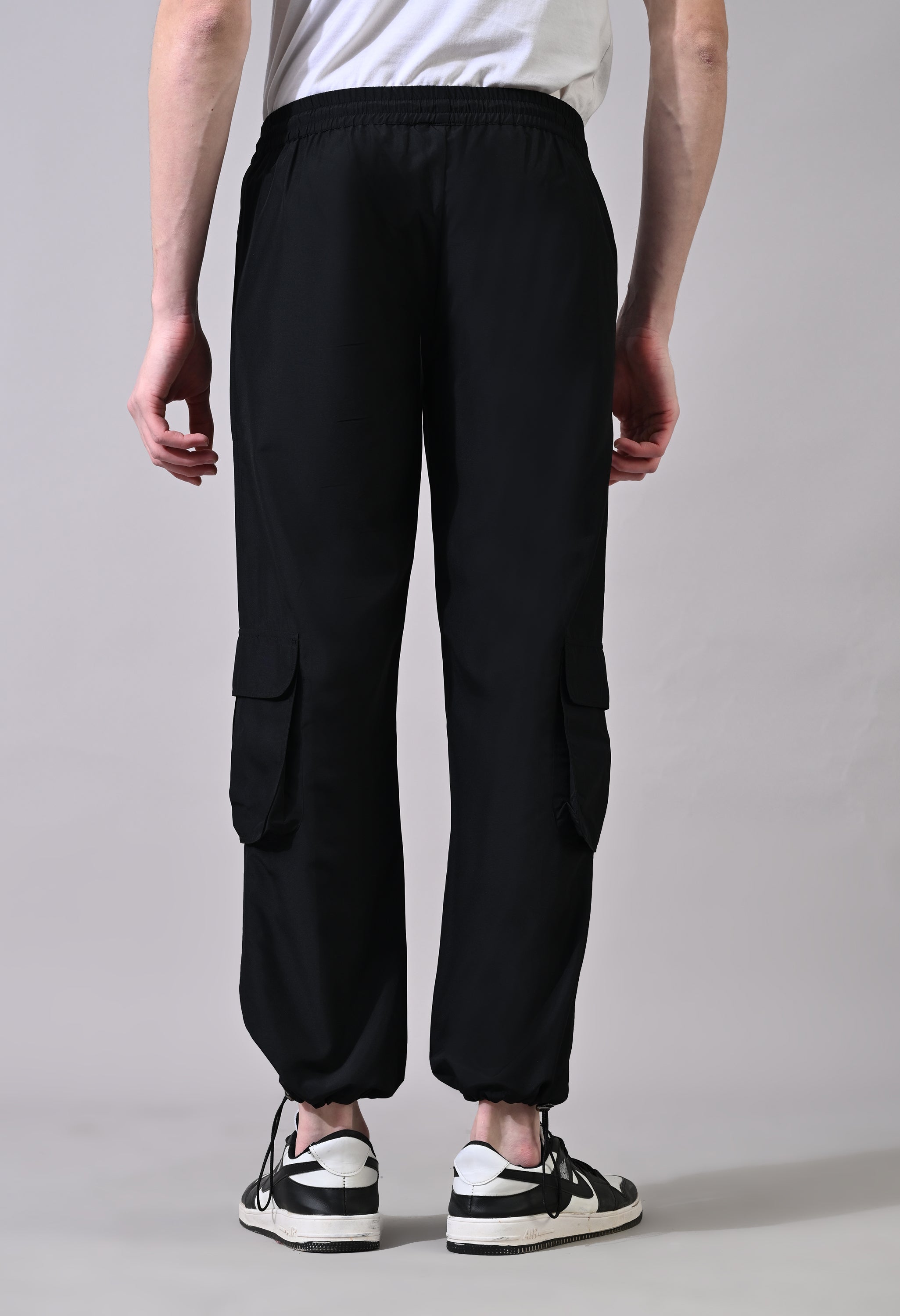 Black Side Flap Cargo Pants