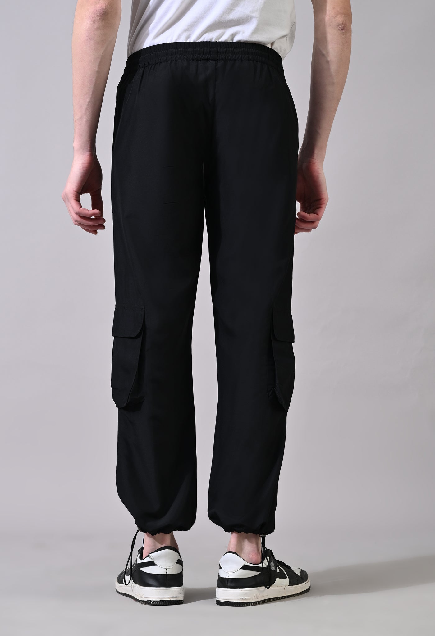 Black Side Flap Cargo Pants