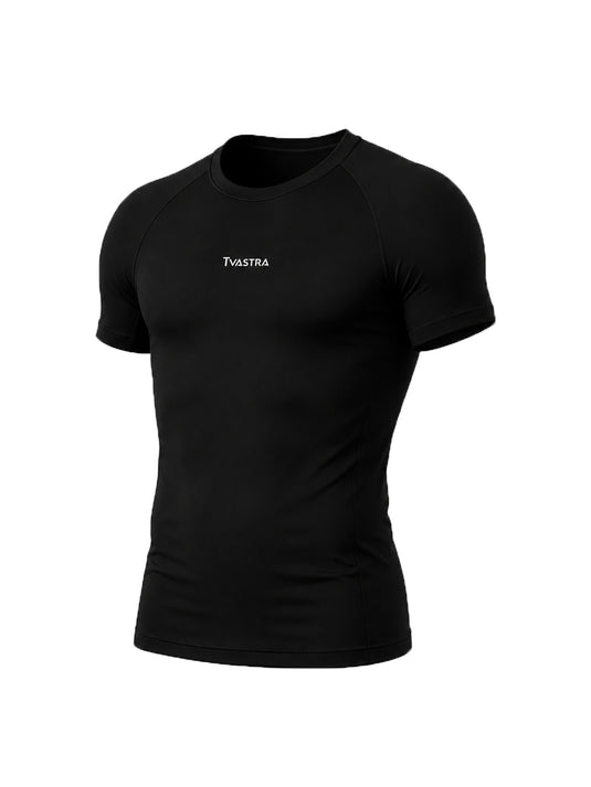 Black Flux Fit Half Sleeve T-shirt