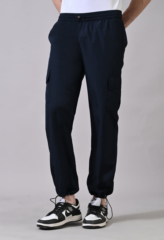 Navy Elasty Cargo Joggers Pants
