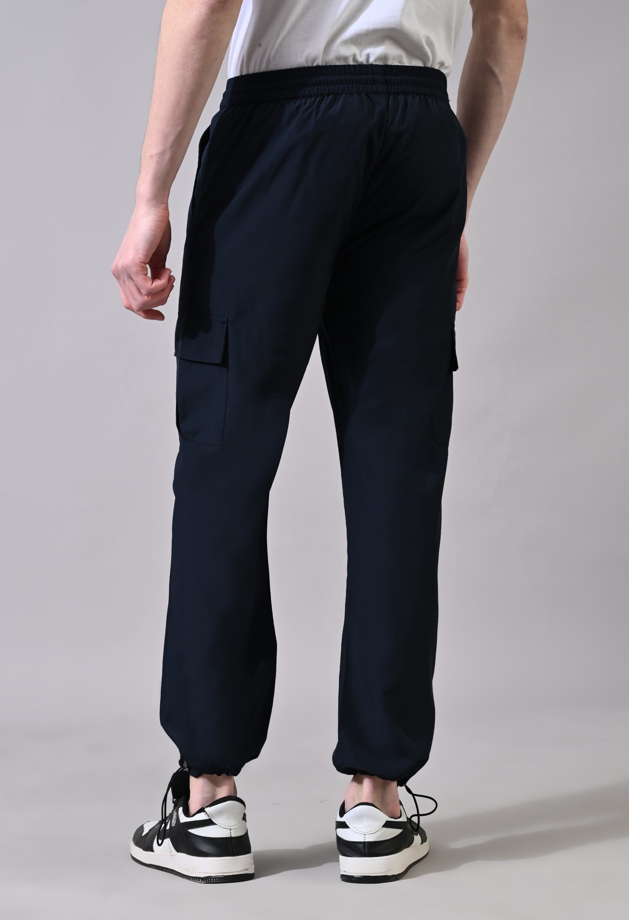 Navy Elasty Cargo Joggers Pants