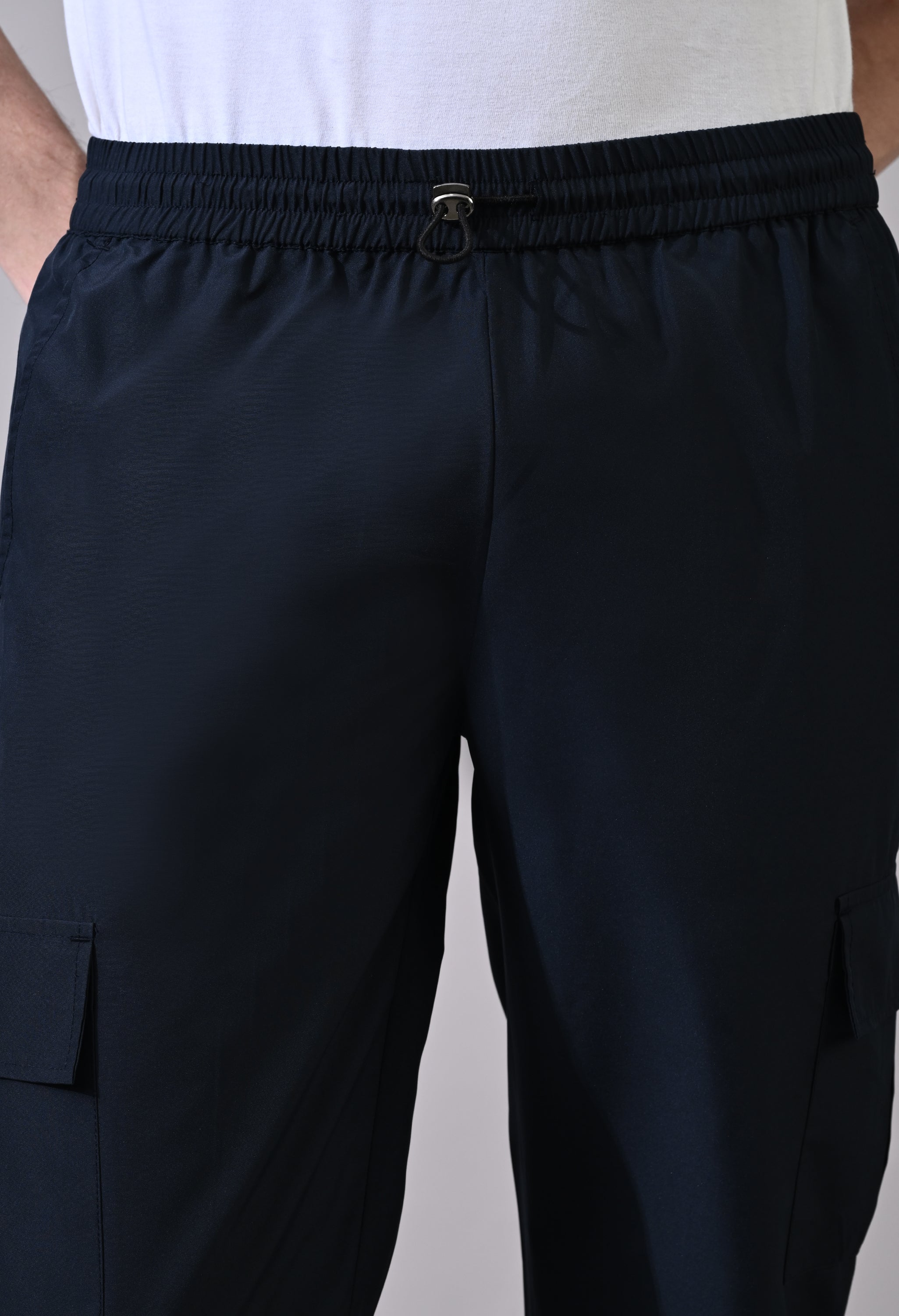 Navy Elasty Cargo Joggers Pants