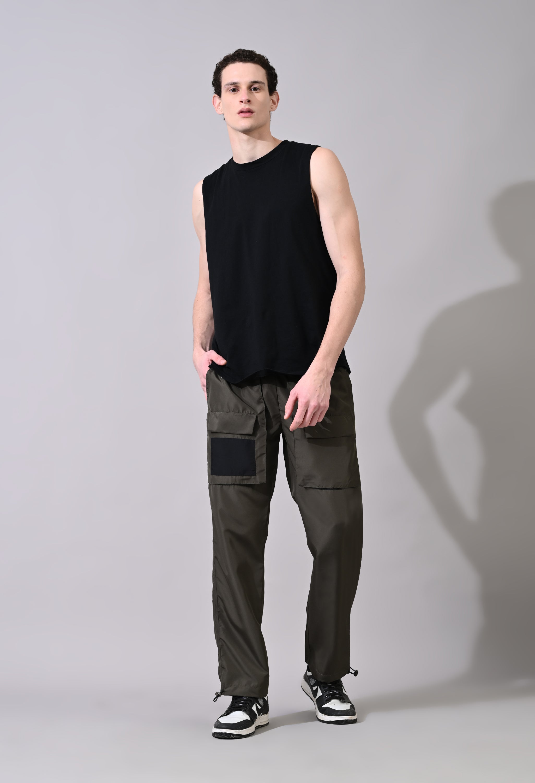 Black Patch Olive Cargo Pants