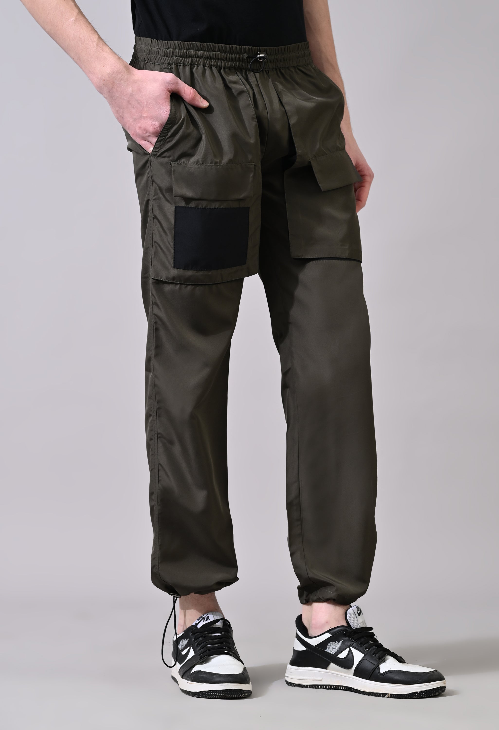 Black Patch Olive Cargo Pants