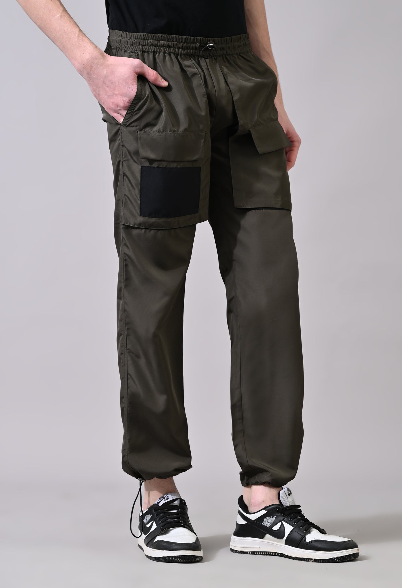 Black Patch Olive Cargo Pants